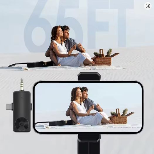 VBVC 3-in-1 Wireless Lavalier Microphone - USB-C / Lightning / 3.5mm for iPhone, Android & Camera - 08312