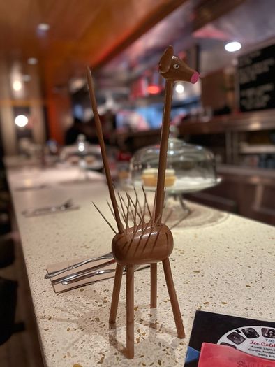 Danish mid century giraffe ornament collectible table toothpick holder