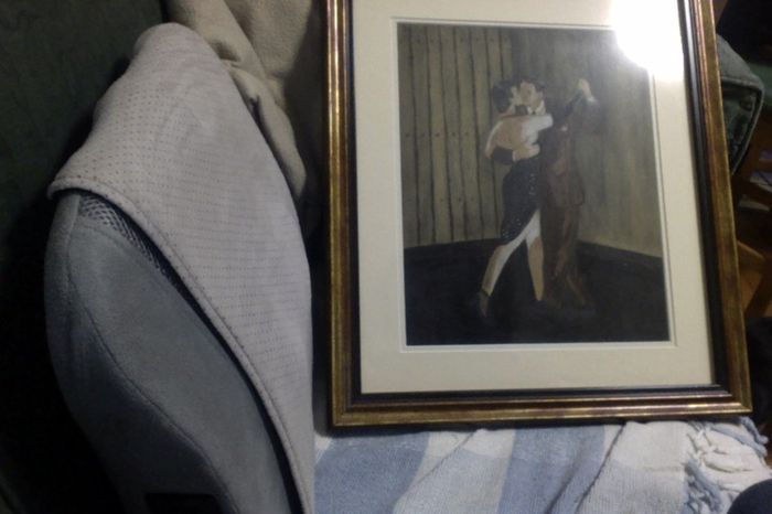 Tango Dancers, original pastel and oil painting by Argentinian artist