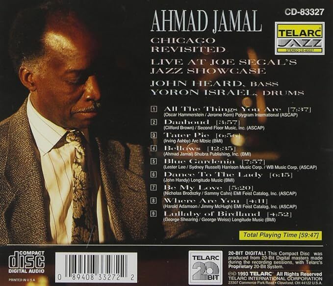 Free Postage! Ahmad Jamal. Chicago Revisited. CD.