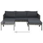 Grey Garden Lounge Set | PE rattan | Large | Modular