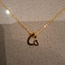 Sterling Silver gold toned necklace and letter C pendant Image 2