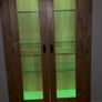 Living room Tall oak side board 2 glass doors and 2 drawers with lights, Image 6