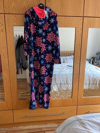 Ladies Onesie with hood & pockets. Loungeable Boutigue