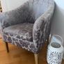 Grey Flower Patterned Armchair Image 2