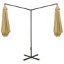 Double Parasol with Steel Pole Taupe 600 cm Image 5