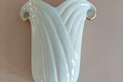 Crown Devon Vase Blue Gold Trim