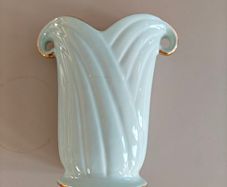 Crown Devon Vase Blue Gold Trim