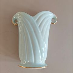 Crown Devon Vase Blue Gold Trim
