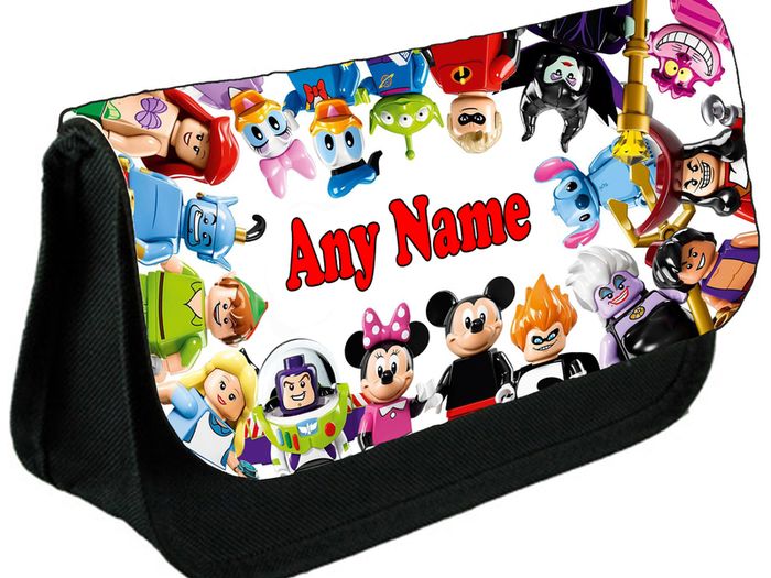 Disney Lego Minifigures Personalized Pencil Case Make up bag with your own name on it! / back to school stationery