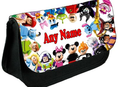 Disney Lego Minifigures Personalized Pencil Case Make up bag with your own name on it! / back to school stationery