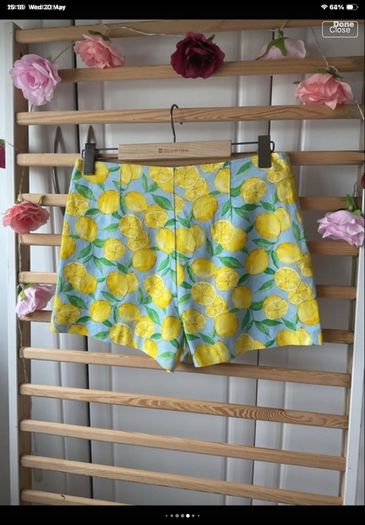 Zara size medium high waisted linen mix. Lemons pattern