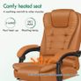 Executive Office Chair with 8 Point Massage & Seat Heated, Home PC Gaming Chairs with Footrest, High Back 150 Reclining Executive Desk Chair with Padded Armrest, PU Leather, Brown Image 4