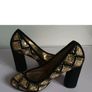 Le Babe Mirror 5019 Black Gold Embroidered Block Heel Court Shoes EU36 BNIB CAN POST Image 10