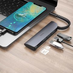 Connect Type-C to 3 USB 3.0+SD+TF Converter