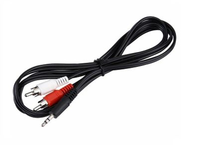 3.5mm 3m Stereo Jack to 2 Twin RCA Phono Male Cable TV PC Aux Audio Red White - FHT03RCA