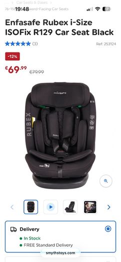 Enfasafe Rubex i-Size ISOFix R129 Car Seat Black