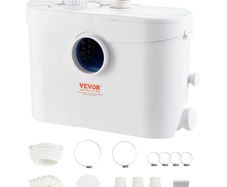 Macerator Pump, 700W, 9600 L/h Flow, 32.8 ft/10 m Head, Macerator Sewerage Sump Pump with 3 Water Inlets for Toilet, Basement, Kitchen, Sink, Shower, Bathtub Waste Water Disposal Upflush Machine