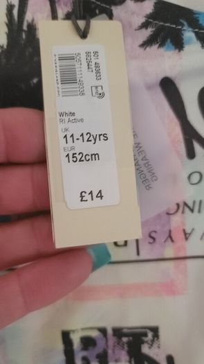 River Island Girl's Active Wear Top Age 11-12 years