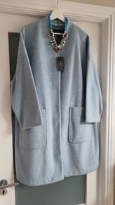 PAUL COSTELLOE powder blue oversized bucket coat Sz L - Fit 16-18UK - Bnwt Rrp 195