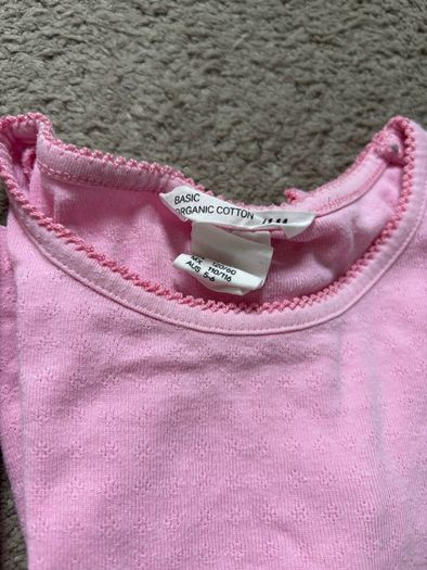 H&M organic cotton girls top short sleeve 4-6 years 110-116cm