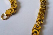 24K Solid Yellow Gold Round Chain and bracelet for men