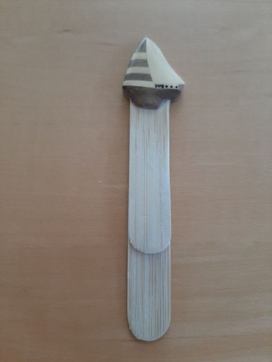 Wood boat bookmark