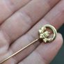 Vintage Irish Claddagh Gold Plated Stick Pin - Celtic Lapel Brooch Image 5