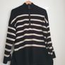 Object.  Zip Striped Knitted Jumper Size Medium Image 2