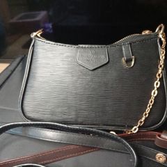 LV Black Designer-Style Shoulder Bag with Gold Chain Louis Vitton