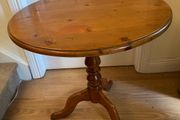 Solid Pine Round Occasional Table / Tripod Pedestal Side Table