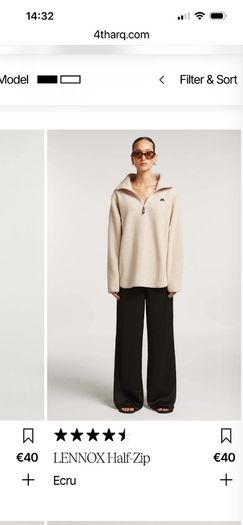 4th Arq Lennox Half Zip Fleece in Ecru