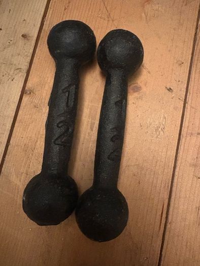 Cast Iron Dumbbell Set + Plates + Spinlock Bars