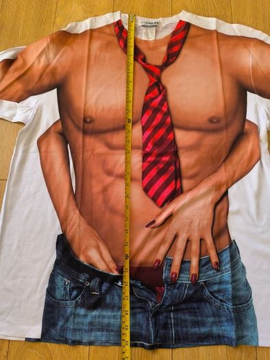 Funny Sexy Man Muscle Body T Shirt XL Novelty Fancy Dress Halloween Costume naughty