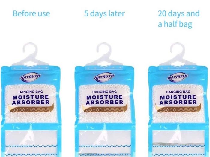 Wardrobe Dehumidifier Hanging Bags,10 PACKS Moisture Absorber Deodorate Moistureproof Desiccant Use for Kitchen Bathroom Wardrobe,Closet Dehumidifier Bags (FREE POSTAGE)