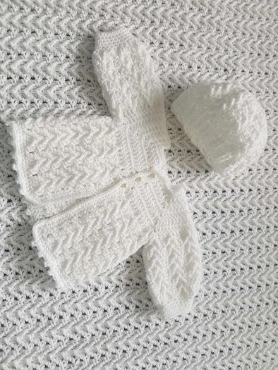 Handmade 100% cotton christening dress set 0-3 months