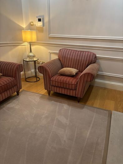2 elegant fabric armchairs