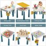 Kids Building Blocks Table and Chair Set, Multi-Activity Table with 1 Chair and 130 Pieces Large Building Blocks, Creativity Bricks Compatible Construction Toys for Boys and Girls Image 3