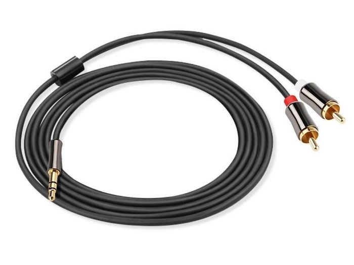 New 3m Premium 3.5mm Jack Male to 2x RCA Signal Cinch Male Audio Cable #1360