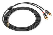New 3m Premium 3.5mm Jack Male to 2x RCA Signal Cinch Male Audio Cable #1360