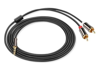 New 3m Premium 3.5mm Jack Male to 2x RCA Signal Cinch Male Audio Cable #1360