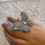 Brand New Crystal Butterfly Split Statement Ring Image 2