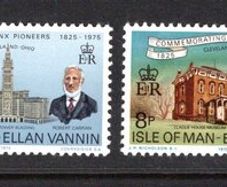 1975 Isle of Man Manx Pioneers in Cleveland, Ohio Commemorative Stamps Mint Never Hinged (MNH)
