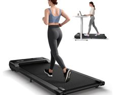 Walking Pad Treadmill, 6km/h Under Desk Treadmill for Home, 2.5HP Quiet Portable Electric Running Pad, Office Mini Walking Machine, 300LBS Capacity, Remote & LED Display, No Assembly