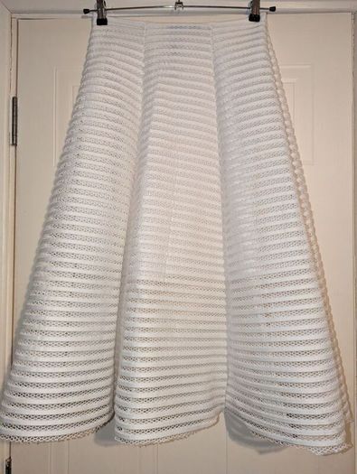 Stunning white mesh, skater midi skirt