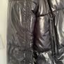 Zara black shiny puffer jacket with hoodie Image 2