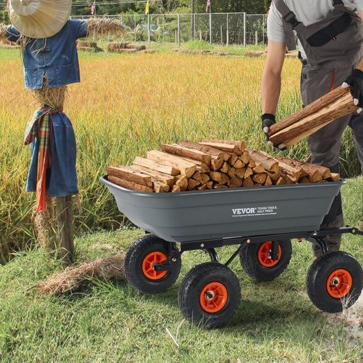 Garden Dump Cart 600 lb with 10in Tyres