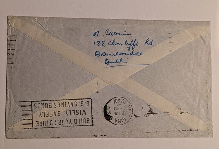 First Irish transatlantic flight cover