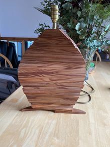 Lamp - timber with moving lathes for you to shape to your liking