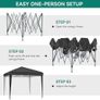 3x3Meter Instant Heavy Duty Pop Up Gazebo, Folding Garden Camping Party Tent Canopy Marquee with Roller Bag Image 2